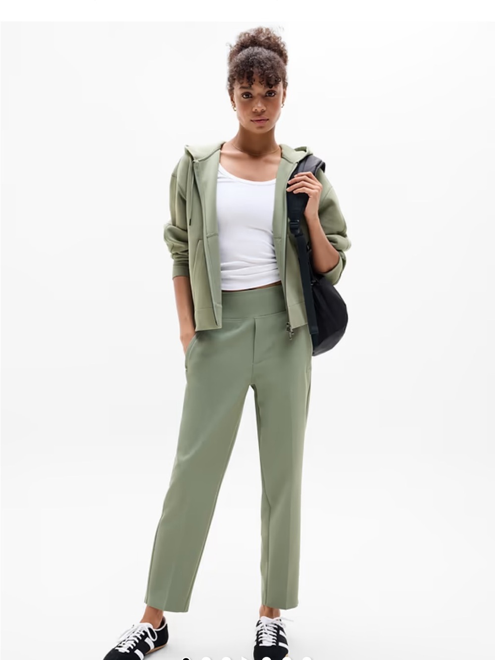 Athleta Endless High Rise Olive Green Cropped Tapered Pants Size 6